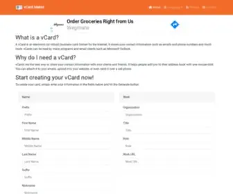 Vcardmaker.com(VCard Maker) Screenshot