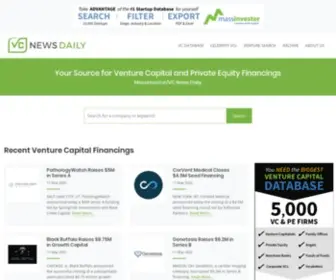Vcnewsdaily.com(Venture Capital Financings and Technology Startups) Screenshot