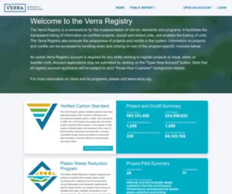 VCSprojectdatabase.org(Verra Landing page) Screenshot