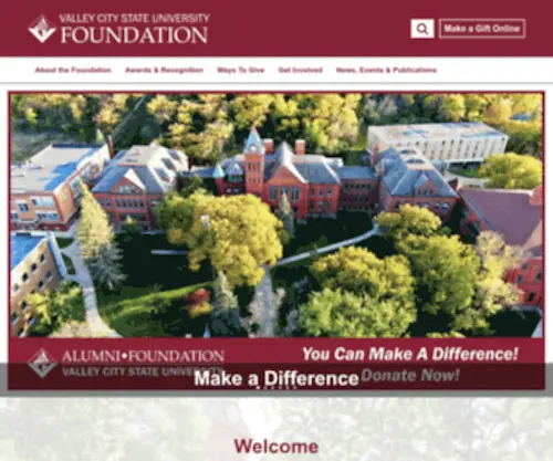 Vcsualumni.org(Valley City State University Foundation) Screenshot