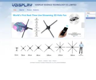 Vdisplaytech.com(3D Hologram Display) Screenshot
