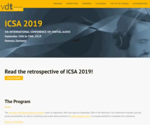 VDT-Icsa.de(ICSA 2019 Ilmenau) Screenshot