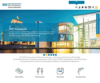 VDV.de(Startseite des Internetauftritts vom Verband Deutscher Verkehrsunternehmen (VDV)) Screenshot