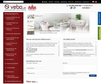 Vebo.at(Großhandel von Stühlen und Tischen für Gastronomie) Screenshot