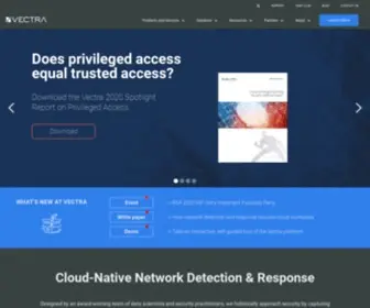 Vectranetworks.com(AI Cybersecurity) Screenshot
