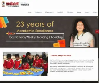 Vedaantvidhyakulum.com(Best School in Indore with Flexible Boarding Facility) Screenshot