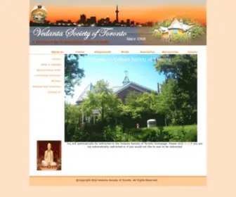 Vedantatoronto.ca(Vedanta Society Toronto) Screenshot