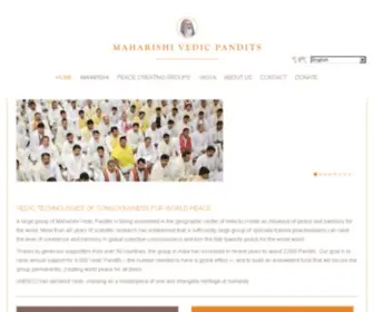 VedicPandits.org(Creating World Peace with Maharishi Vedic Pandits) Screenshot