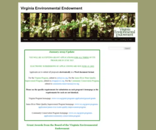Vee.org(Virginia Environmental Endowment) Screenshot