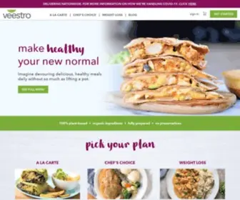 Veestro.com(Healthy, plant-based, vegan, organic, prepared meal delivery) Screenshot