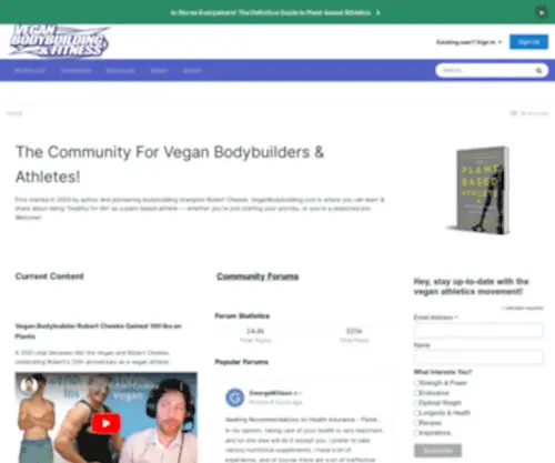 Veganbodybuilding.com(Vegan Bodybuilding & Fitness) Screenshot