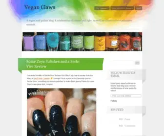 Veganclaws.com(A vegan nail polish blog) Screenshot