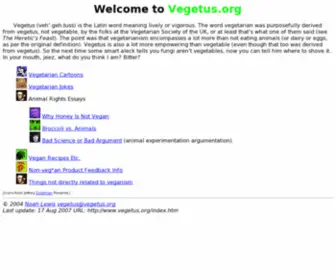 Vegetus.org(Vegan and vegetarian humor and information) Screenshot