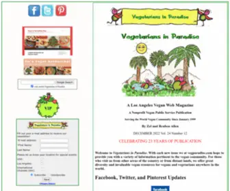 Vegparadise.com(Vegetarians in Paradise) Screenshot