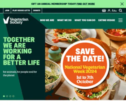 Vegsoc.org(The Vegetarian Society UK) Screenshot