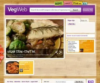 Vegweb.com(The World's Largest Collection of Vegetarian Recipes) Screenshot