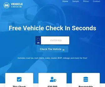 Vehiclecheckuk.co.uk(A free vehicle history check) Screenshot