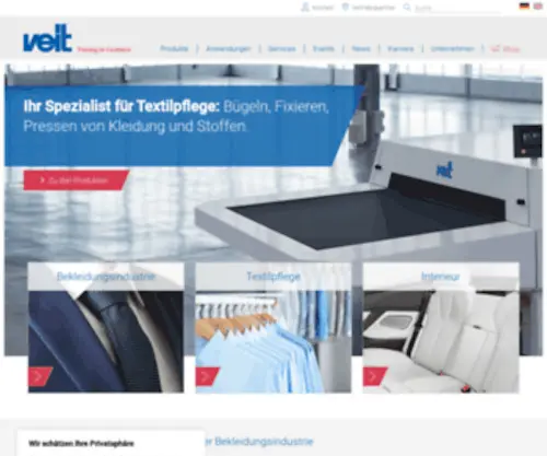 Veit-Group.com(Wir bringen Bekleidung in Form) Screenshot