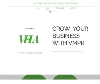 Velampr.com(Vela Marketing and Public Relations) Screenshot