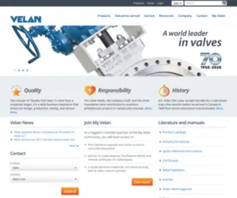 Velan.com(A World Leader in Valves) Screenshot