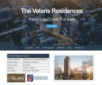 Velarisresidences.com(The Velaris Residences developed by Robinsons Land) Screenshot