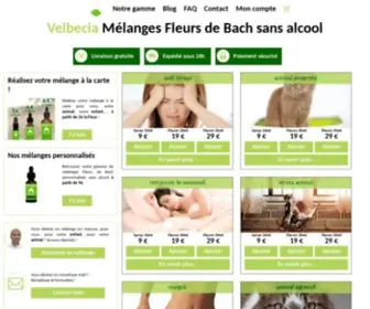 Velbecia.fr(Fleurs de Bach sans alcool pour les animaux) Screenshot