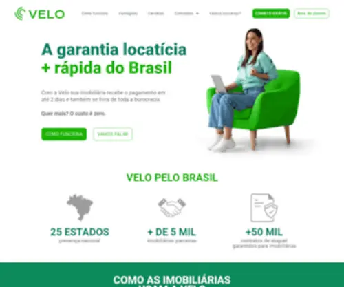 Velo.com.br(A garantia locatícia mais rápida do Brasil) Screenshot