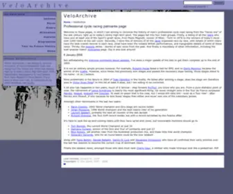 Veloarchive.com(VeloArchive) Screenshot