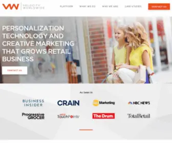 Velocityww.com(Personalization technology and creative marketing) Screenshot