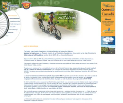 Veloroutedelachaudiere.com(Véloroute) Screenshot