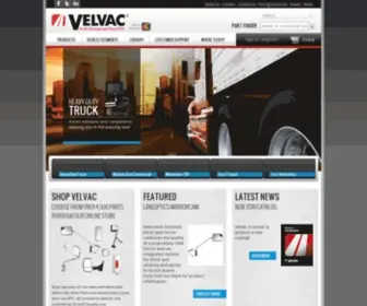 Velvac.com(RV, Truck and Commercial Vehicle Mirrors, Parts and Components) Screenshot