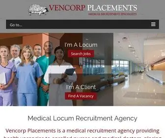 Vencorpplacements.co.za(Locum Medical Recruitment Agency South Africa) Screenshot