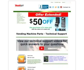 Vendnetusa.com(Vending Machines Parts and Service from Vendnet) Screenshot