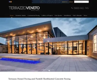 Veneto.co.nz(Terrazzo Veneto Honed Paving and Shotblasted range of concrete pavers) Screenshot