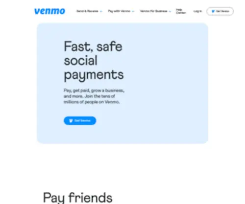 Venmo.com(Pay. Get paid. Shop. Share. Venmo) Screenshot