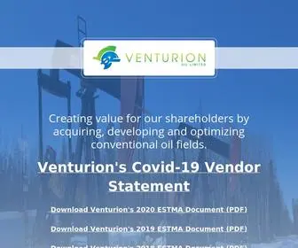 Venoil.ca(Venturion Oil Limited) Screenshot