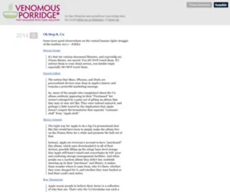 Venomousporridge.com(Venomous porridge) Screenshot