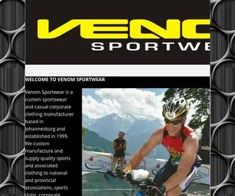 Venomsportwear.co.za(Specialists in Custom Sportswear) Screenshot