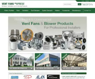 VentfansXpress.com(Exhaust Fans and Air Moving Products) Screenshot