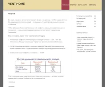 Ventihome.ru(сайт о вентиляции и кондиционировании) Screenshot