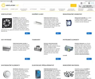 Ventilatory.net(Ventilátory a díly pro vzduchotechniku. Sortiment) Screenshot