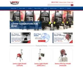 Ventry.com(Ventry® PPV Fans & Lentry® Portable Lights) Screenshot