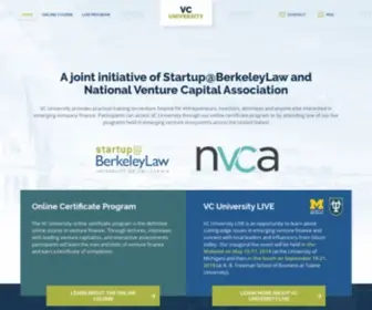 Venturecapitaluniversity.com(Venture Capital University) Screenshot