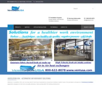 Ventusa.com(Industrial Shop Ventilation Systems & Installation) Screenshot