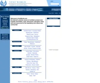 Ventworld.com(Home of Ventilators and Mechanical Ventilation) Screenshot