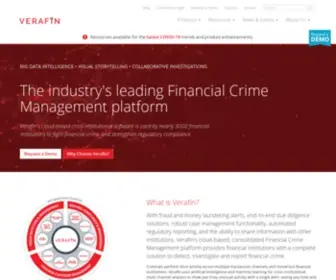 Verafin.com(The industry's leading Financial Crime Management platform) Screenshot