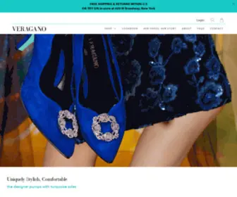 Veragano.com(Comfortable Heels with Turquoise Soles) Screenshot