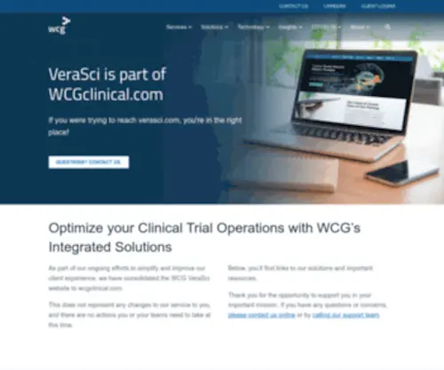 Verascience.com(VeraSci is part of WCGclinical.com) Screenshot