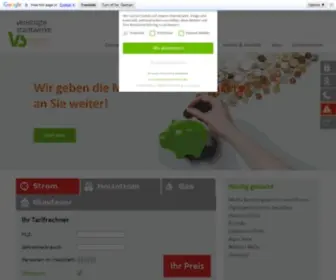 Vereinigte-Stadtwerke.de(VS Startseite) Screenshot