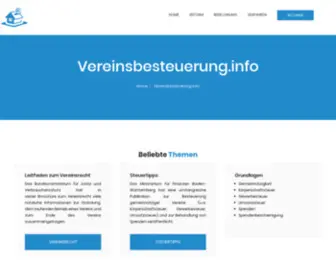 Vereinsbesteuerung.info(Leitfaden der Vereinsbesteuerung für gemeinnützige Vereine) Screenshot